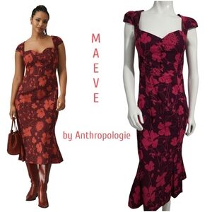 Anthropologie Maeve The Cecily Fit & Flare Sweetheart Dress Size Small